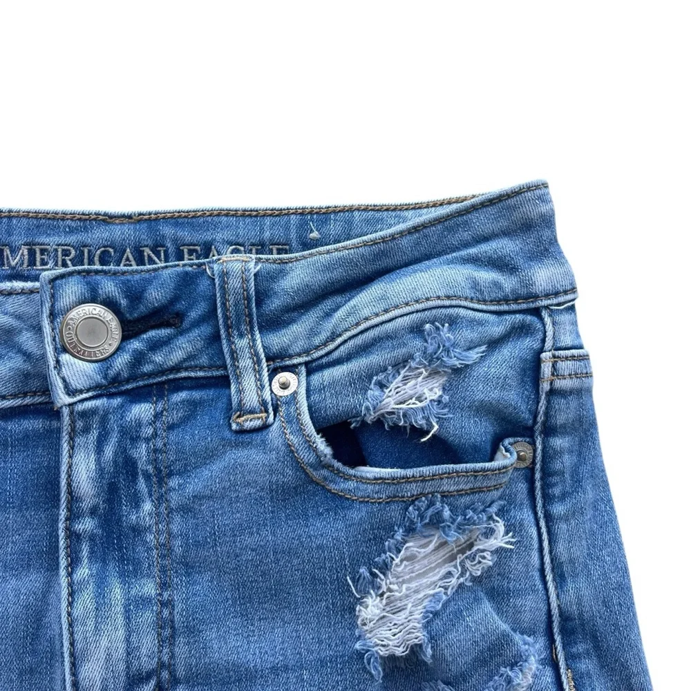 American Eagle Women’s 4 Light Wash Hi-Rise Mini Next Level Stretch X Jean Skirt